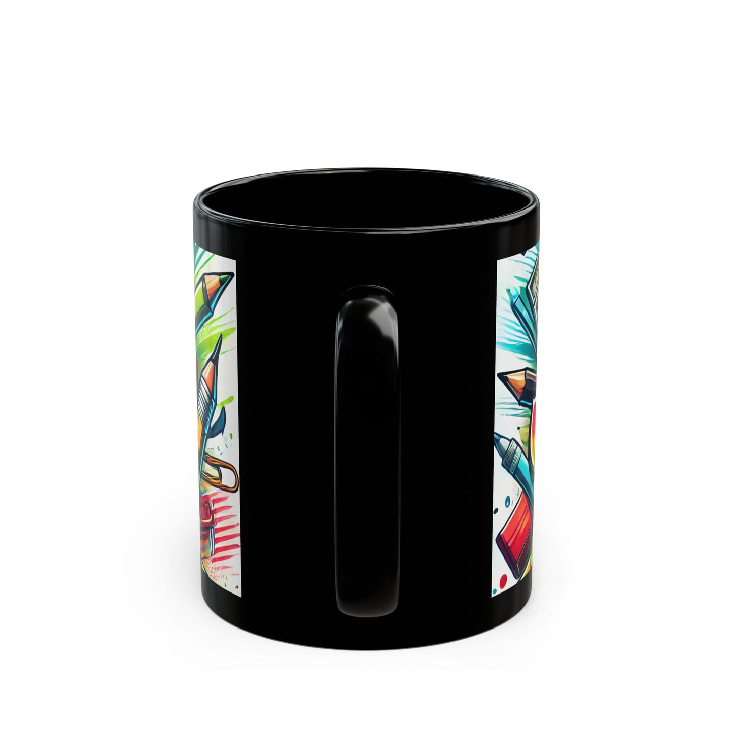 Teacher Graffiti Black Mug 11oz