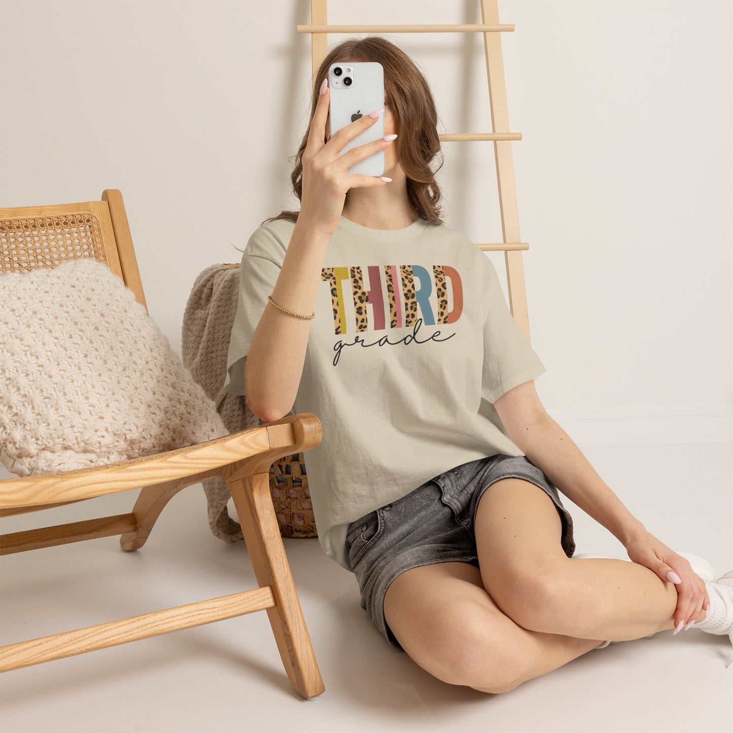 Third Grade Leopard Tee - Gildan Heavy Cotton