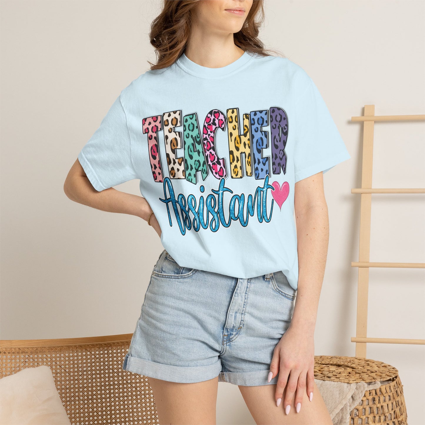 Teacher Assistant Leopard Print Tee -- Comfort Colors