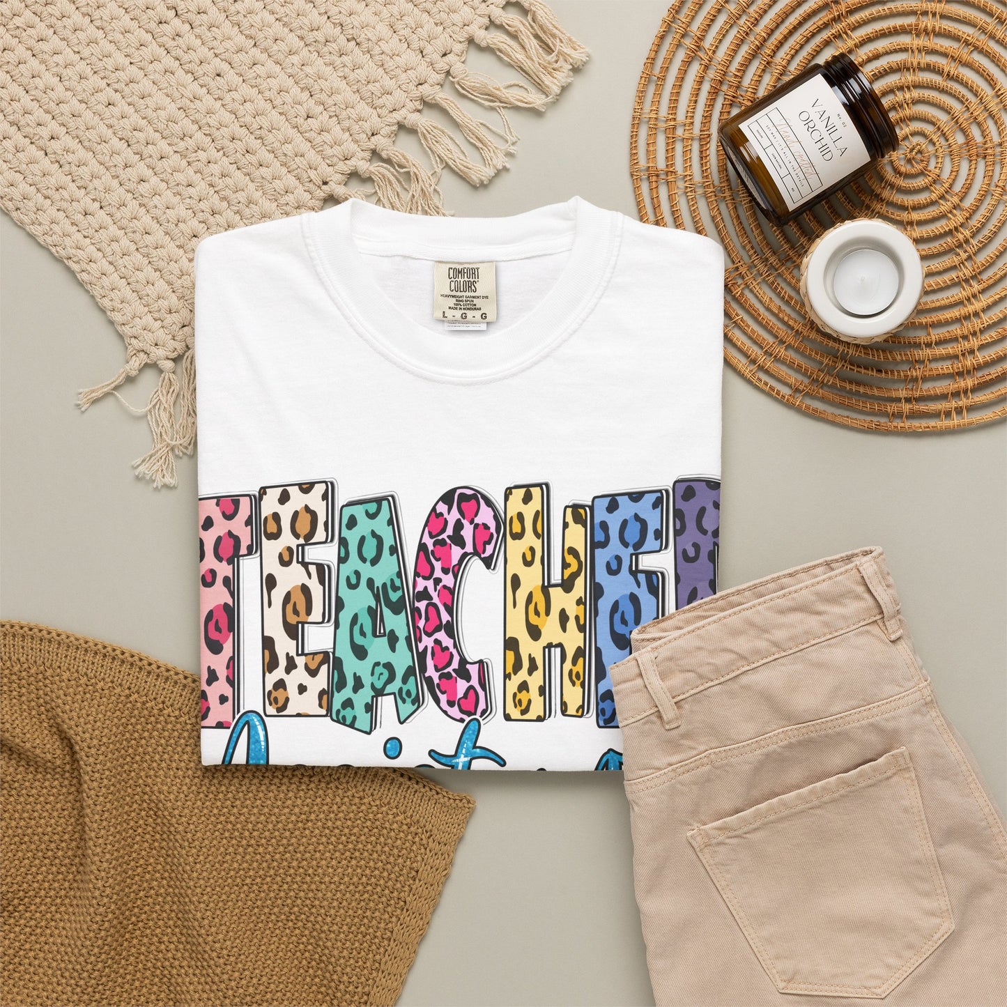 Teacher Assistant Leopard Print Tee -- Comfort Colors