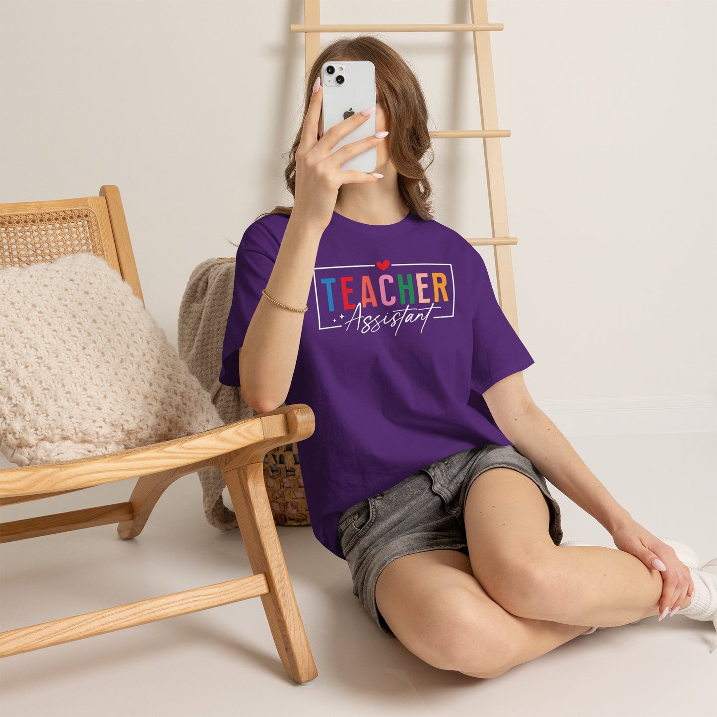 Teacher Assistant Colorful Dark Tee — Gildan Heavy Cotton