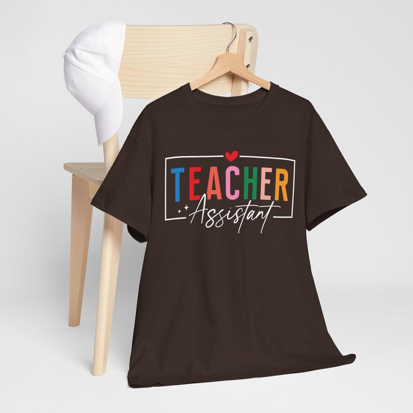 Teacher Assistant Colorful Dark Tee — Gildan Heavy Cotton