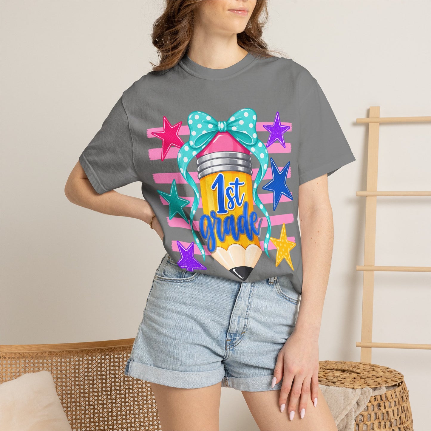 1st Grade Pencil Tee - Comfort Colors