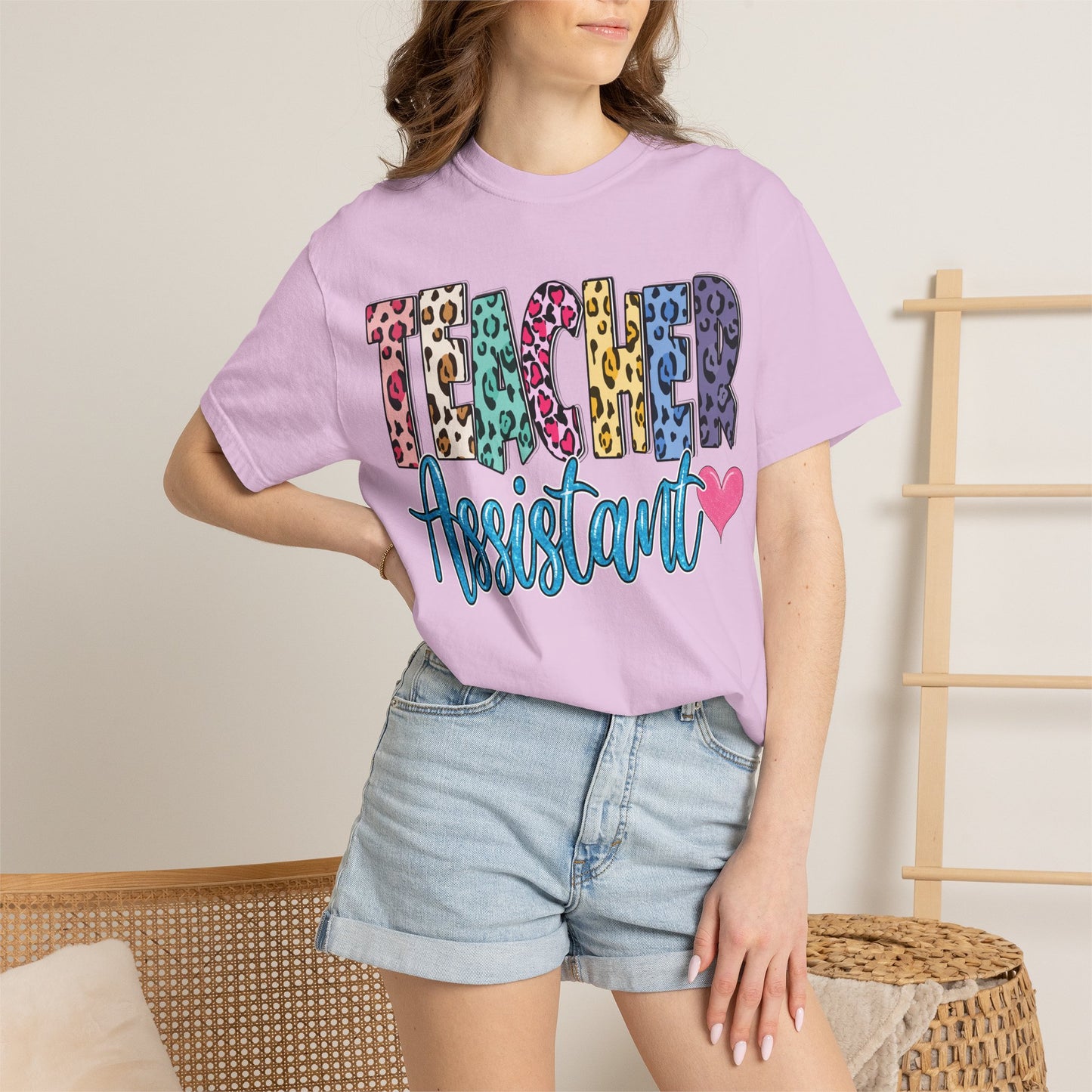 Teacher Assistant Leopard Print Tee -- Comfort Colors
