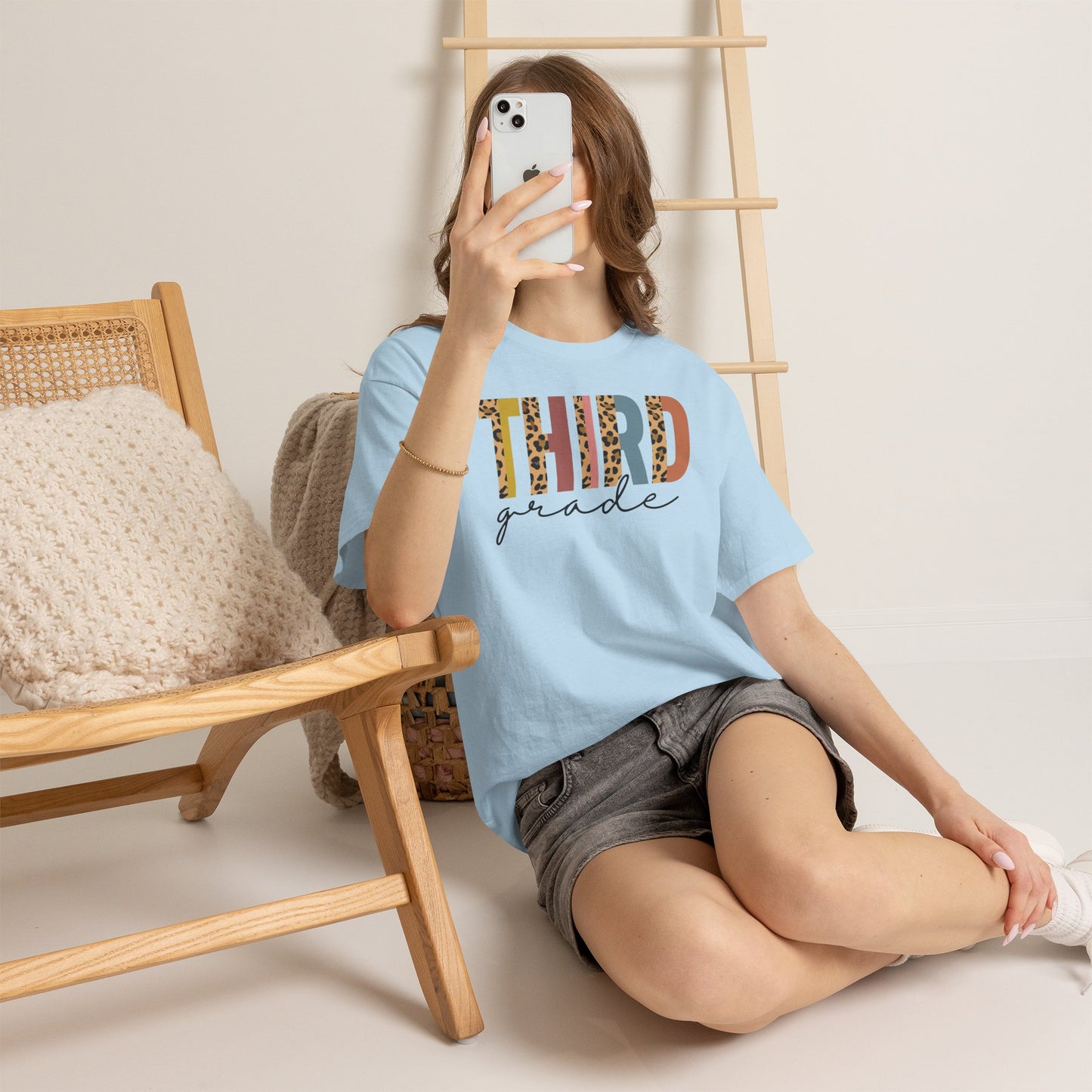 Third Grade Leopard Tee - Gildan Heavy Cotton