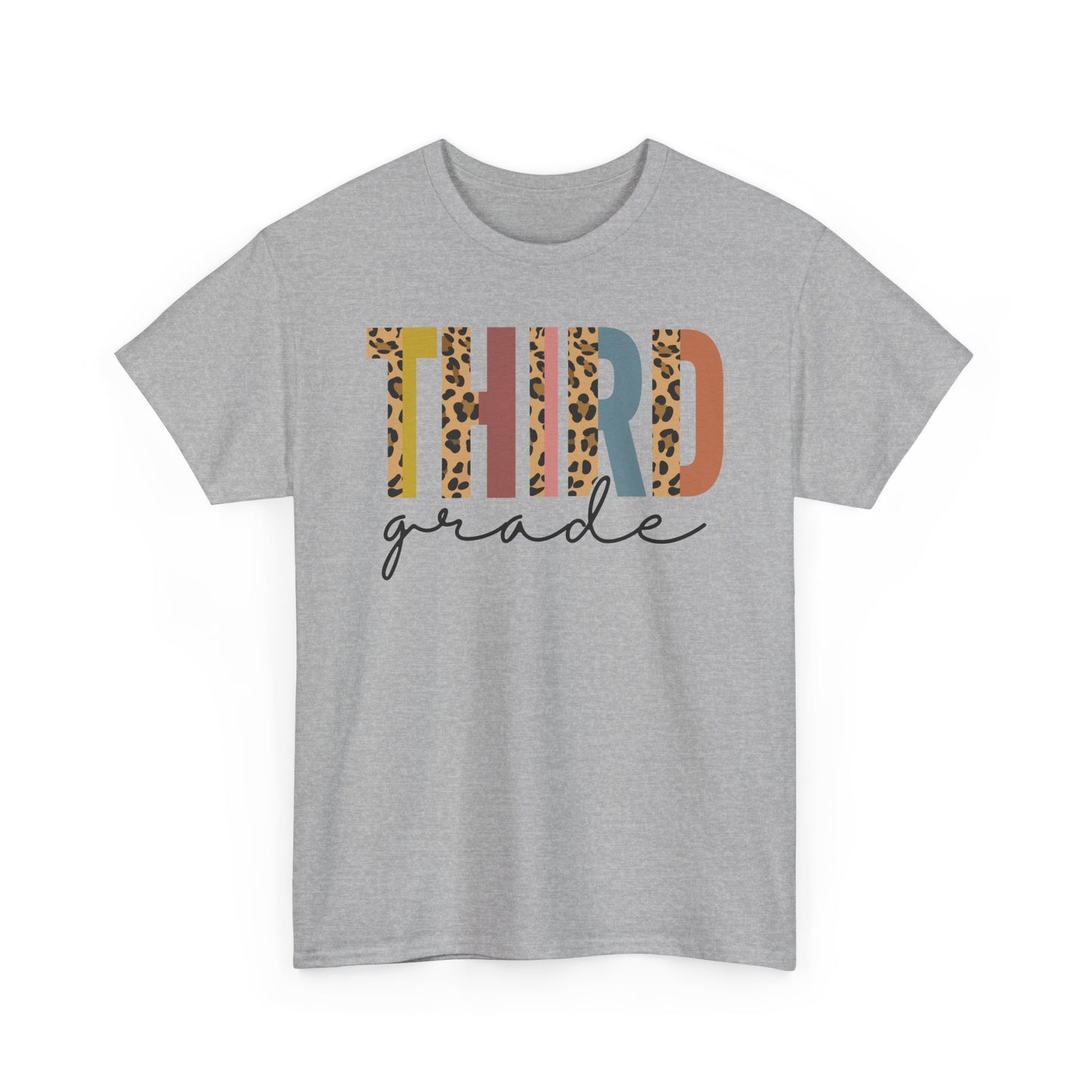 Third Grade Leopard Tee - Gildan Heavy Cotton