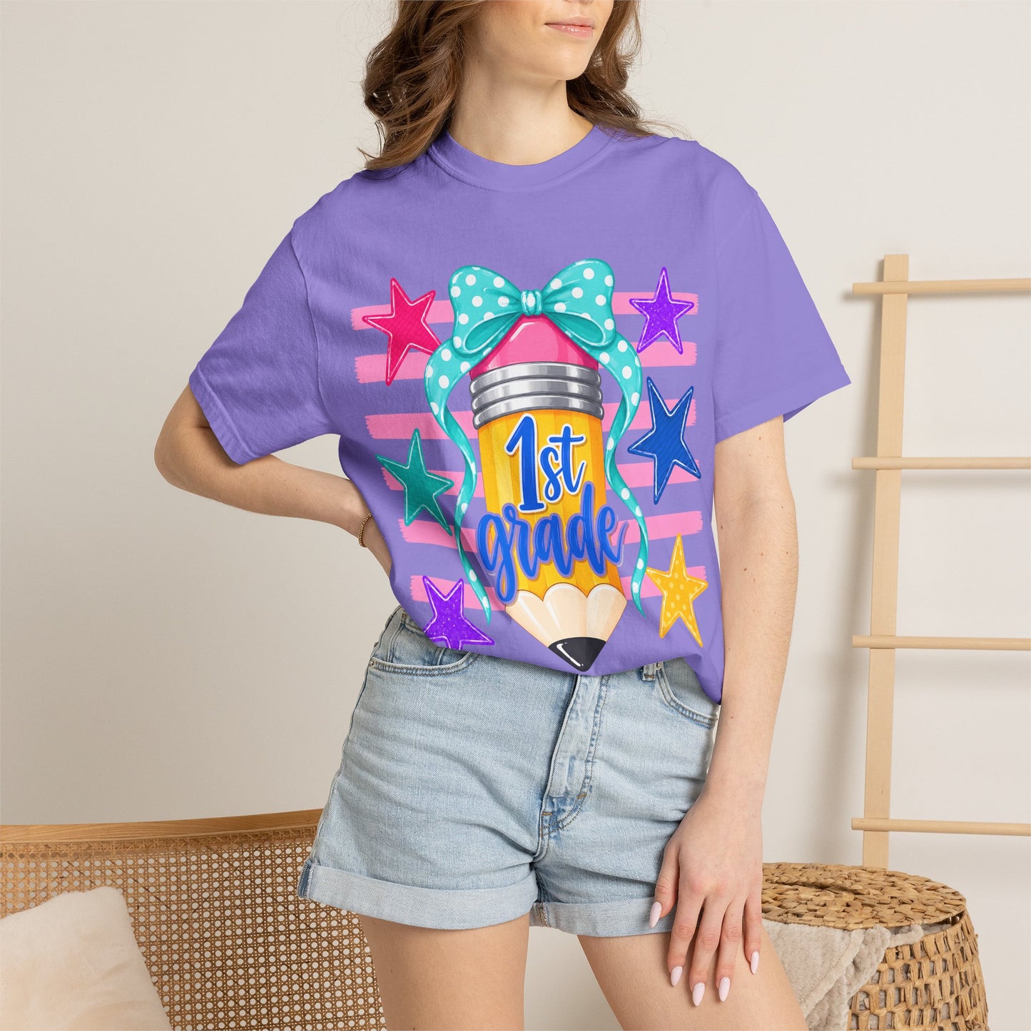 1st Grade Pencil Tee - Comfort Colors
