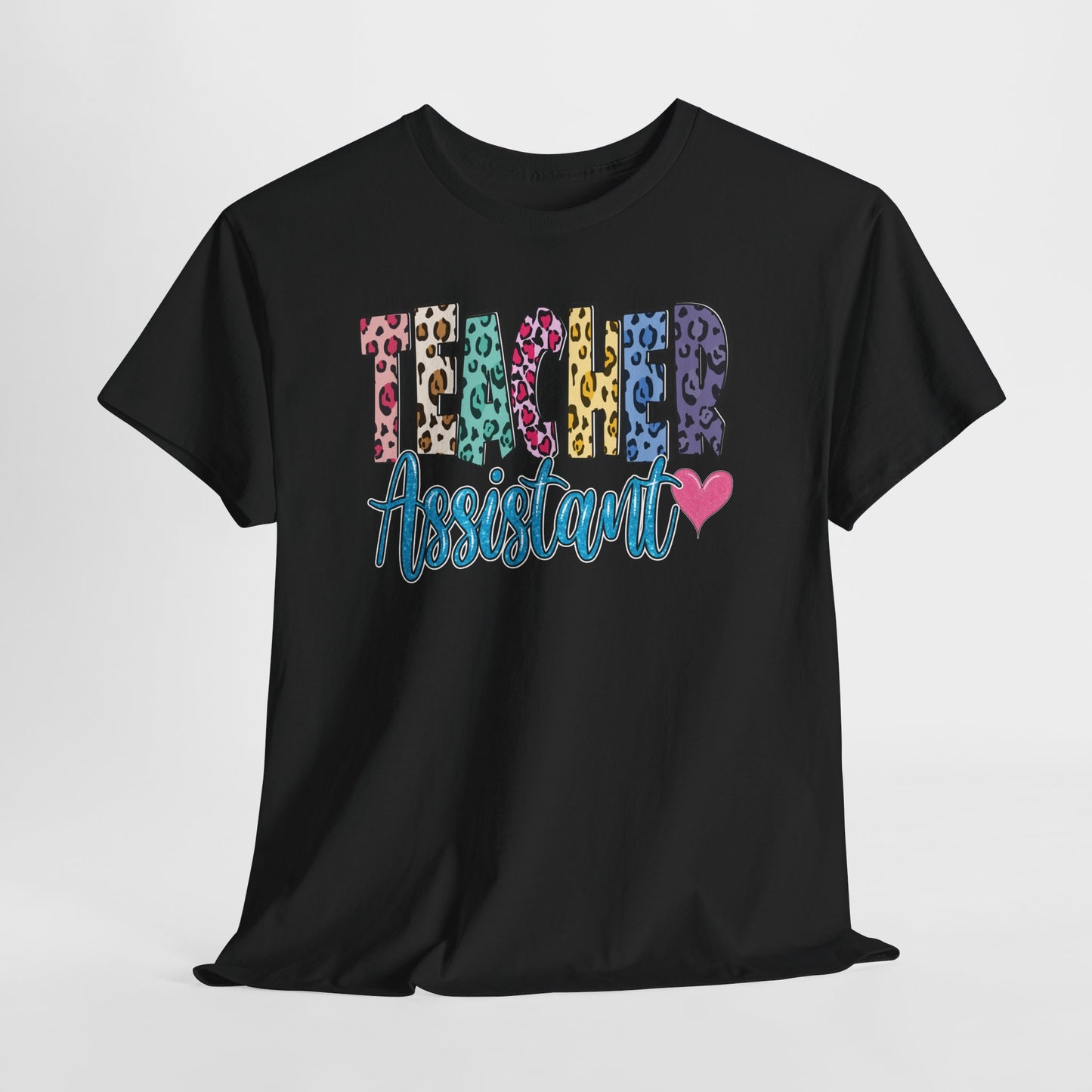 Teacher Assistant Leopard Print Tee — Gildan Heavy Cotton