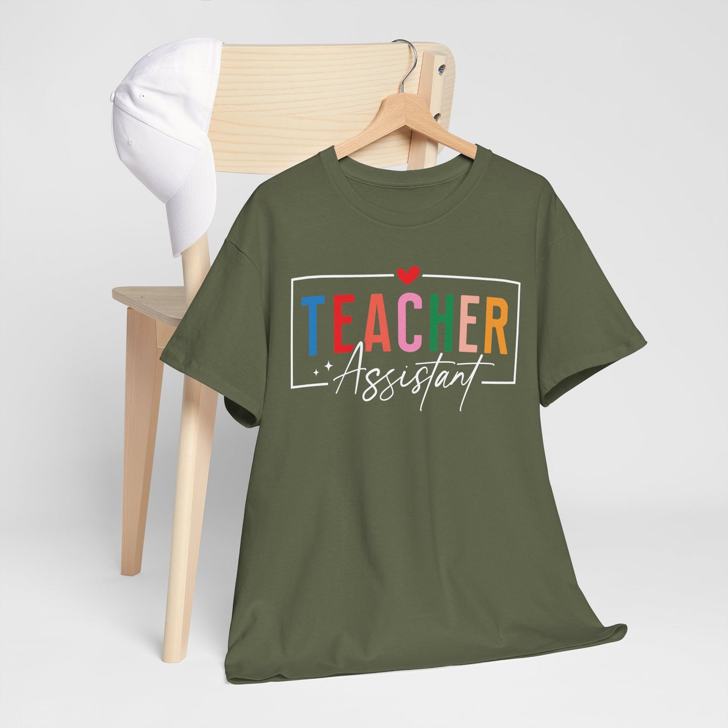 Teacher Assistant Colorful Dark Tee — Gildan Heavy Cotton