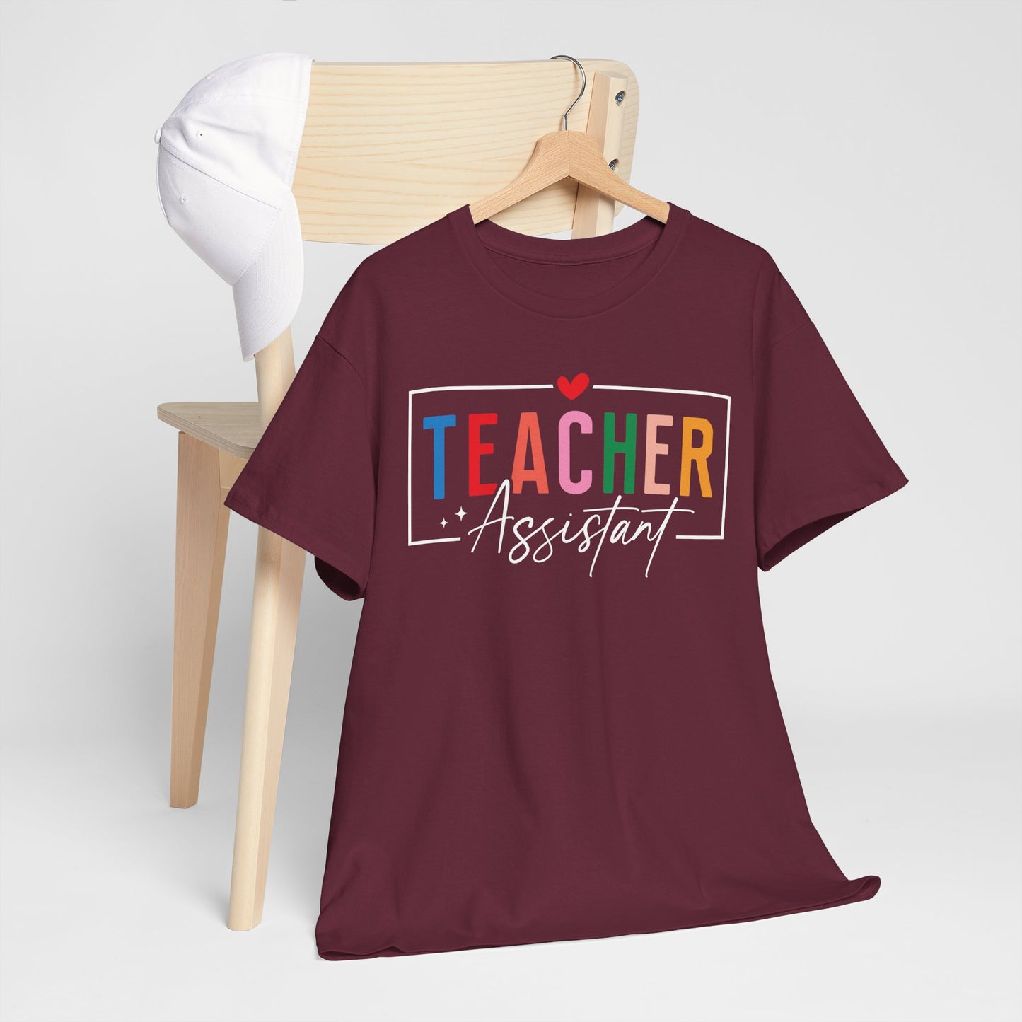 Teacher Assistant Colorful Dark Tee — Gildan Heavy Cotton