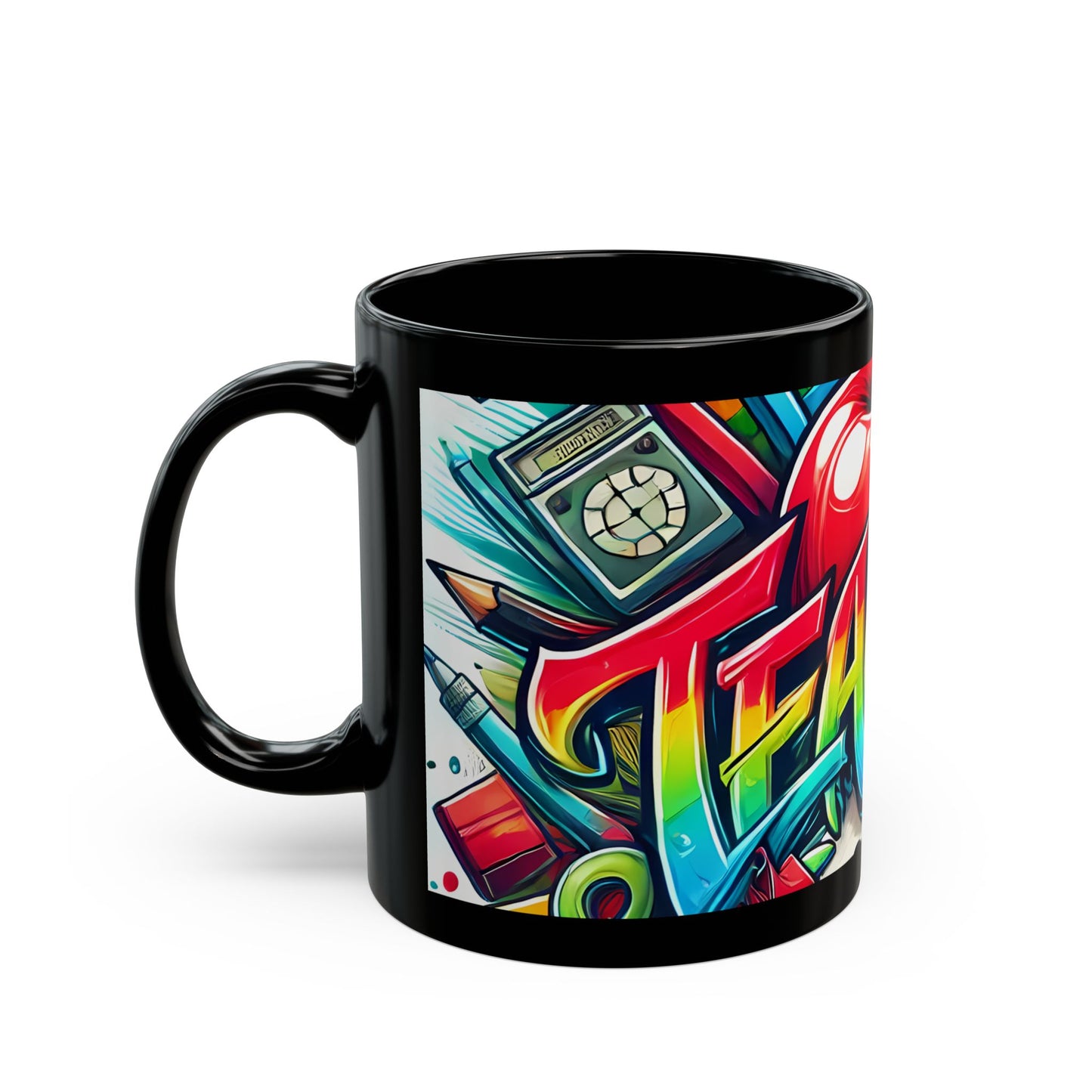 Teacher Graffiti Black Mug 11oz
