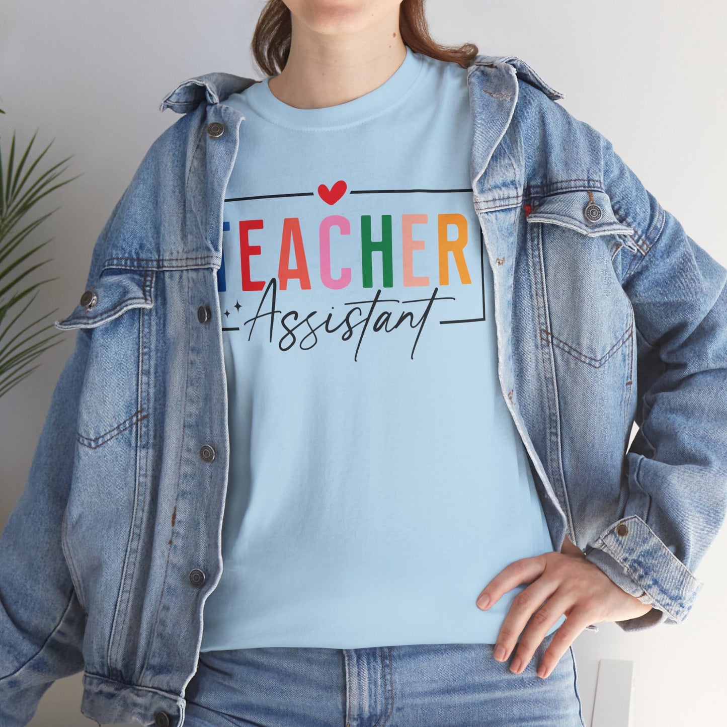 Teacher Assistant Colorful Light Tee — Gildan Heavy Cotton