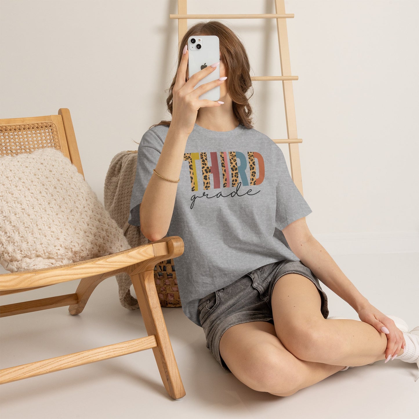 Third Grade Leopard Tee - Gildan Heavy Cotton