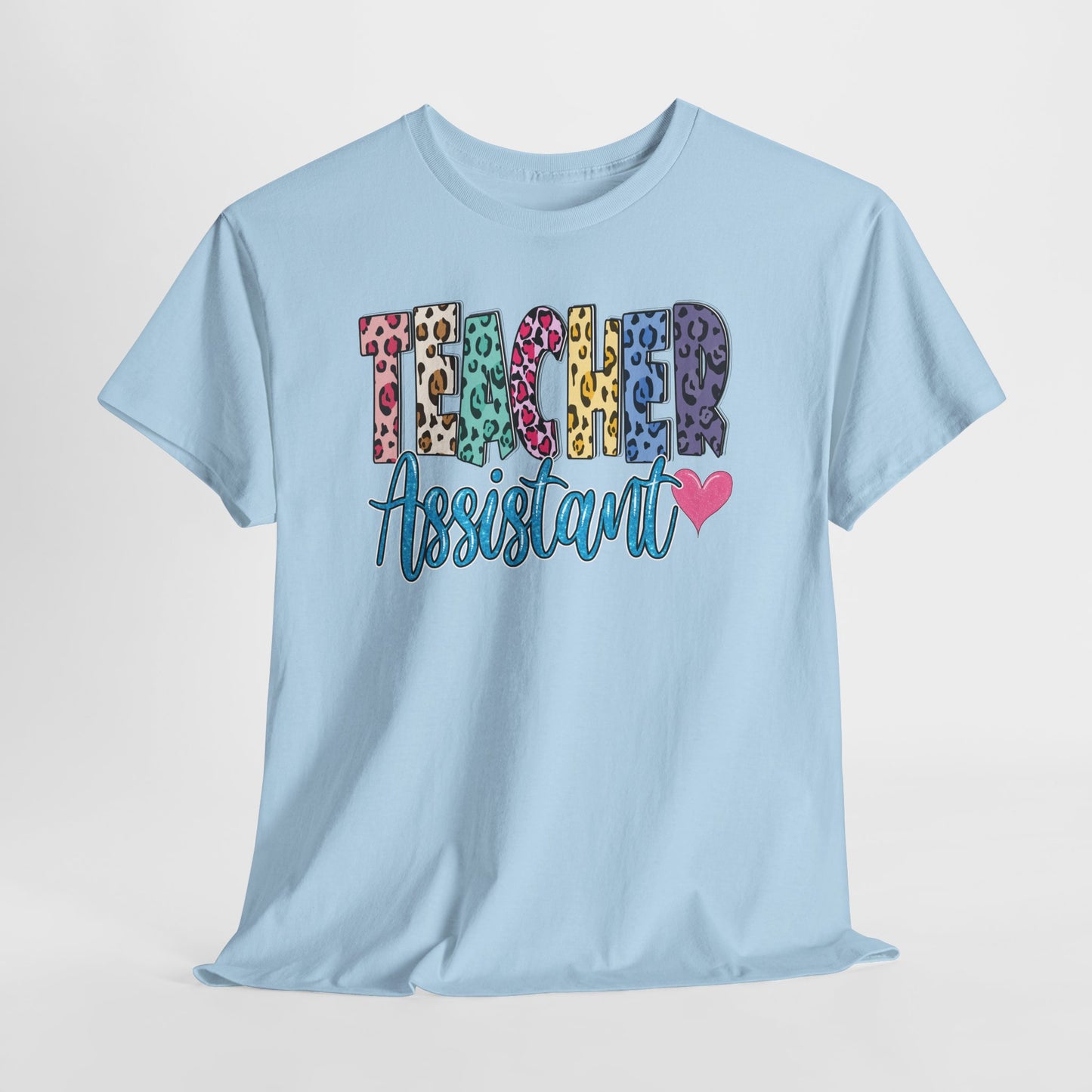Teacher Assistant Leopard Print Tee — Gildan Heavy Cotton