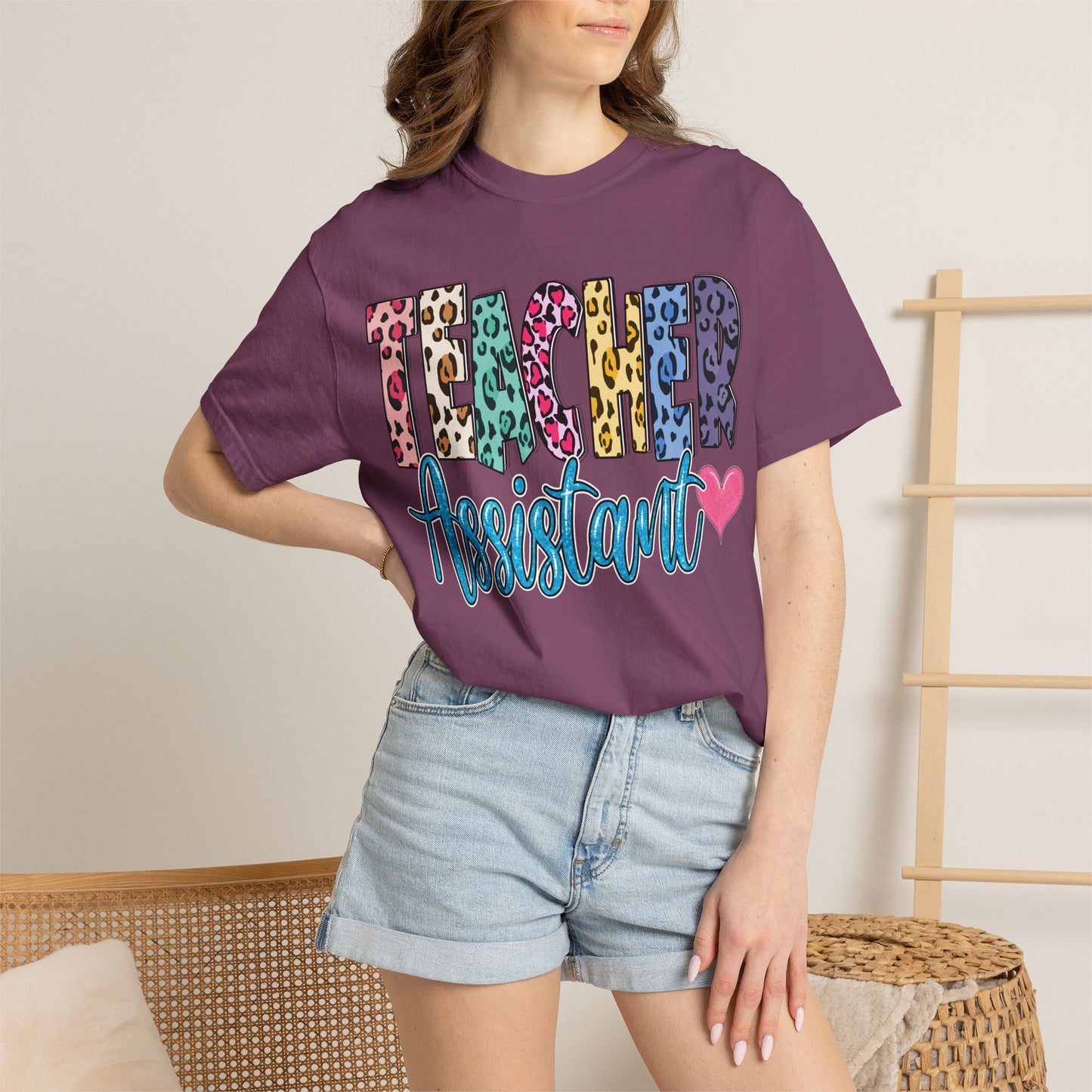 Teacher Assistant Leopard Print Tee -- Comfort Colors