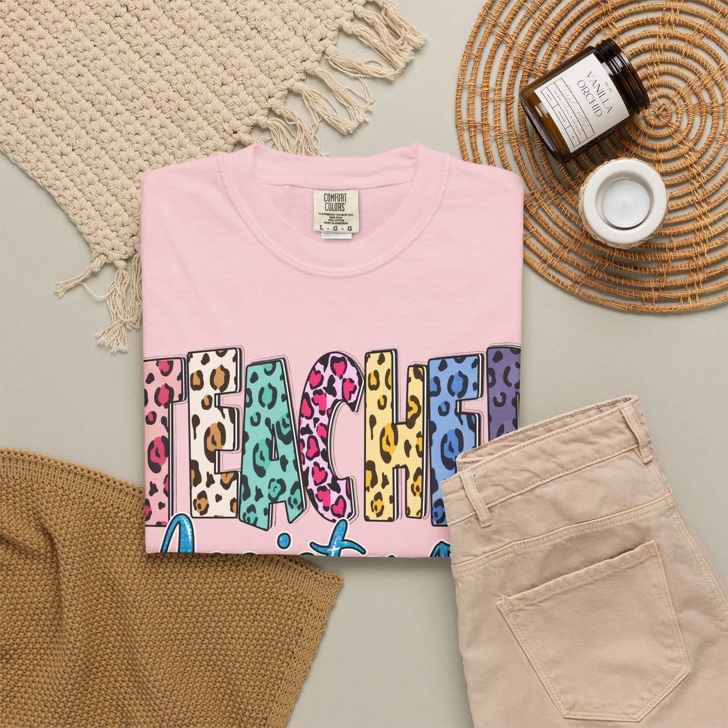 Teacher Assistant Leopard Print Tee -- Comfort Colors