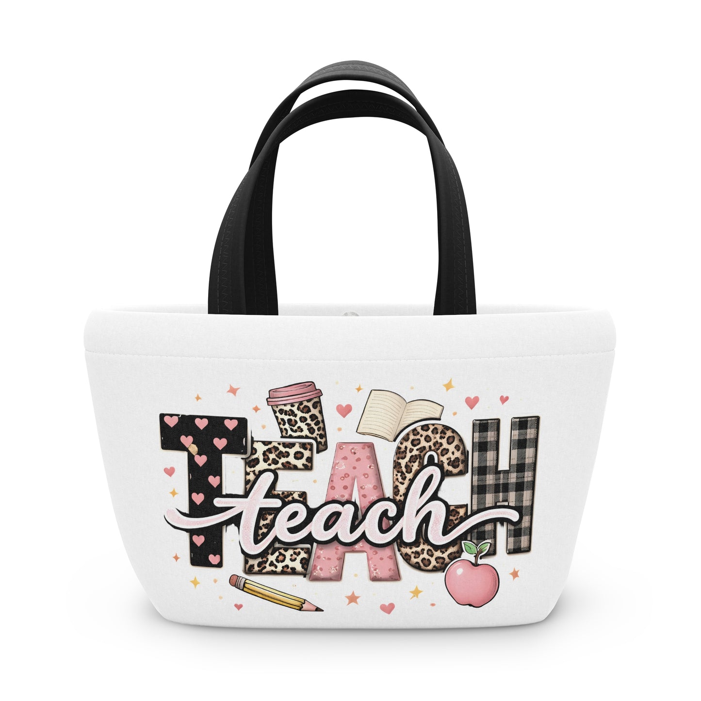 Leopard & Plaid School Tote Teacher Lunch Bag