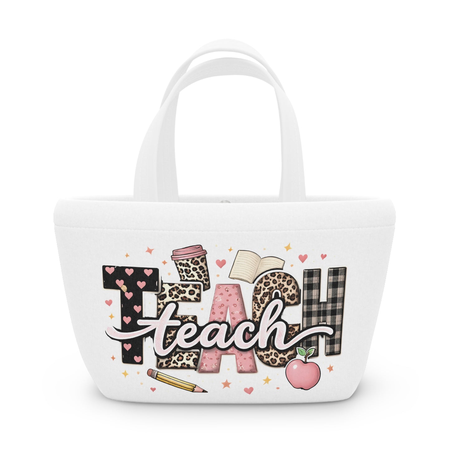 Leopard & Plaid School Tote Teacher Lunch Bag