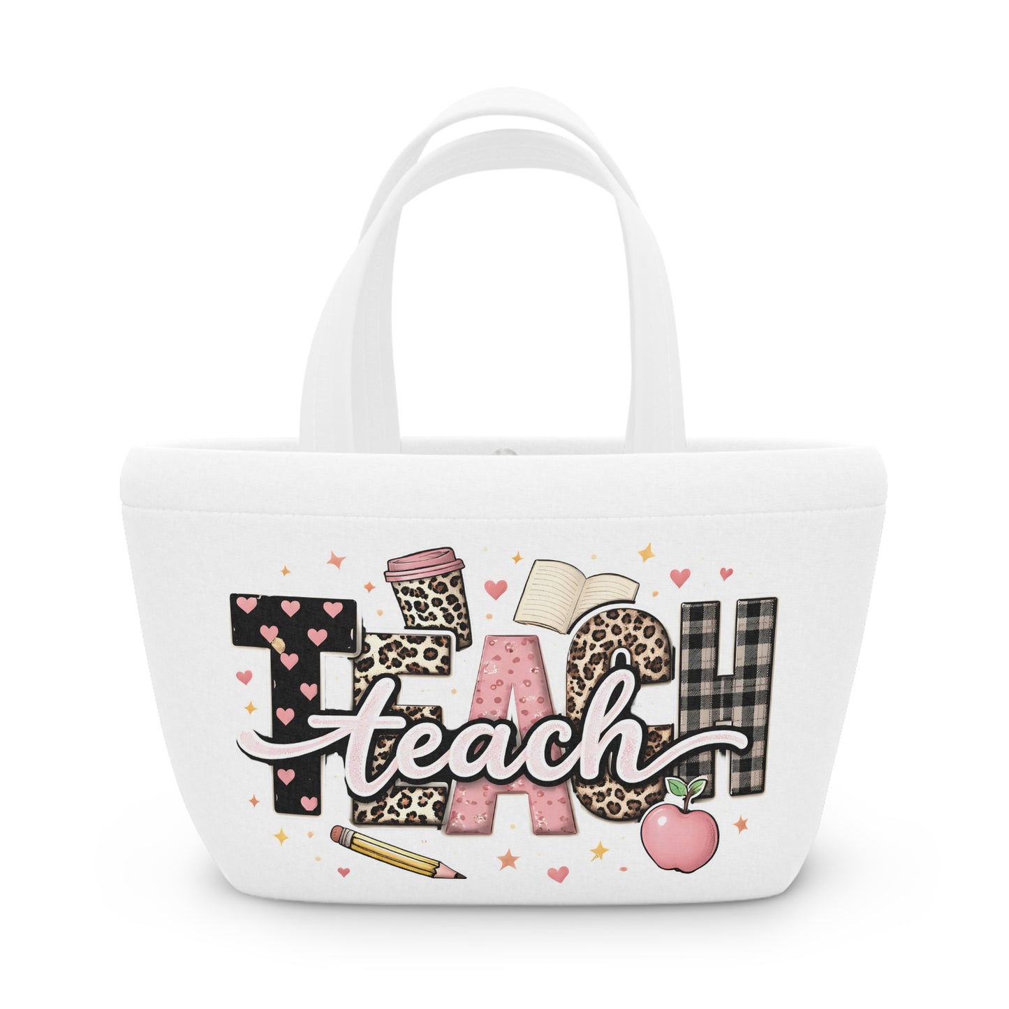 Leopard & Plaid School Tote Teacher Lunch Bag