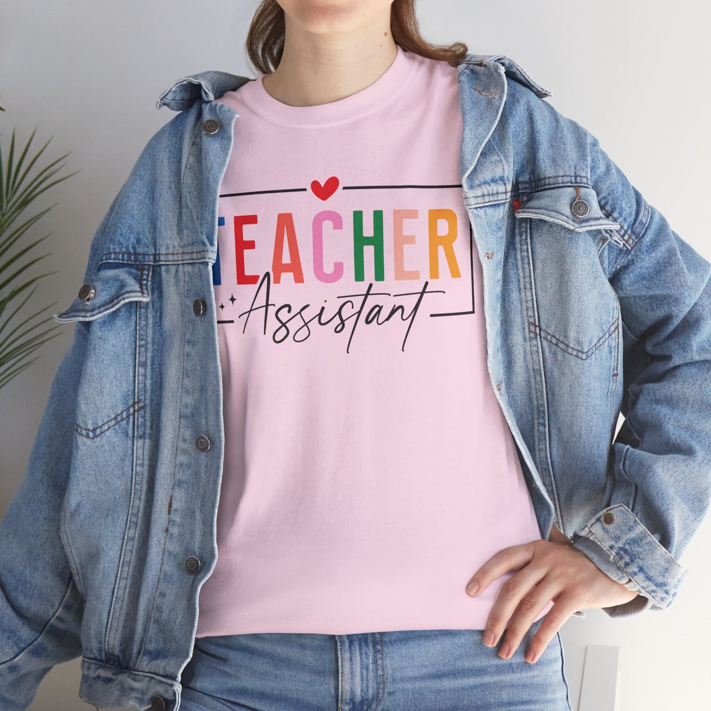 Teacher Assistant Colorful Light Tee — Gildan Heavy Cotton