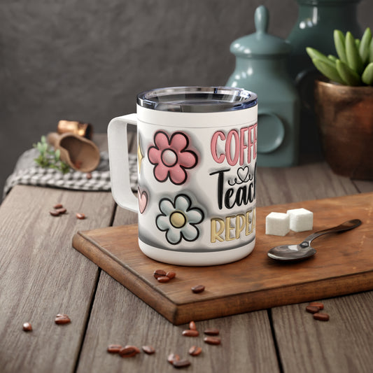 Coffee Teach Repeat 10oz Insulated Travel Tumbler