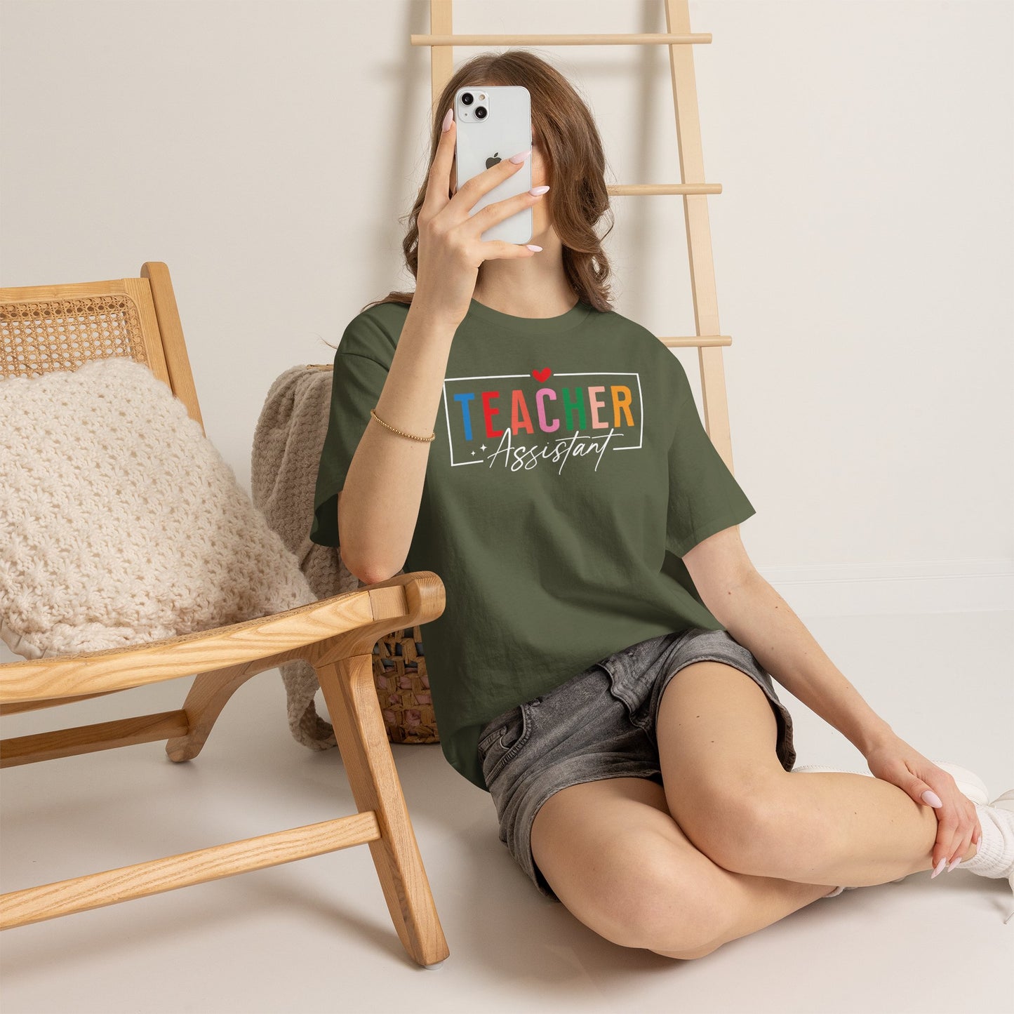 Teacher Assistant Colorful Dark Tee — Gildan Heavy Cotton