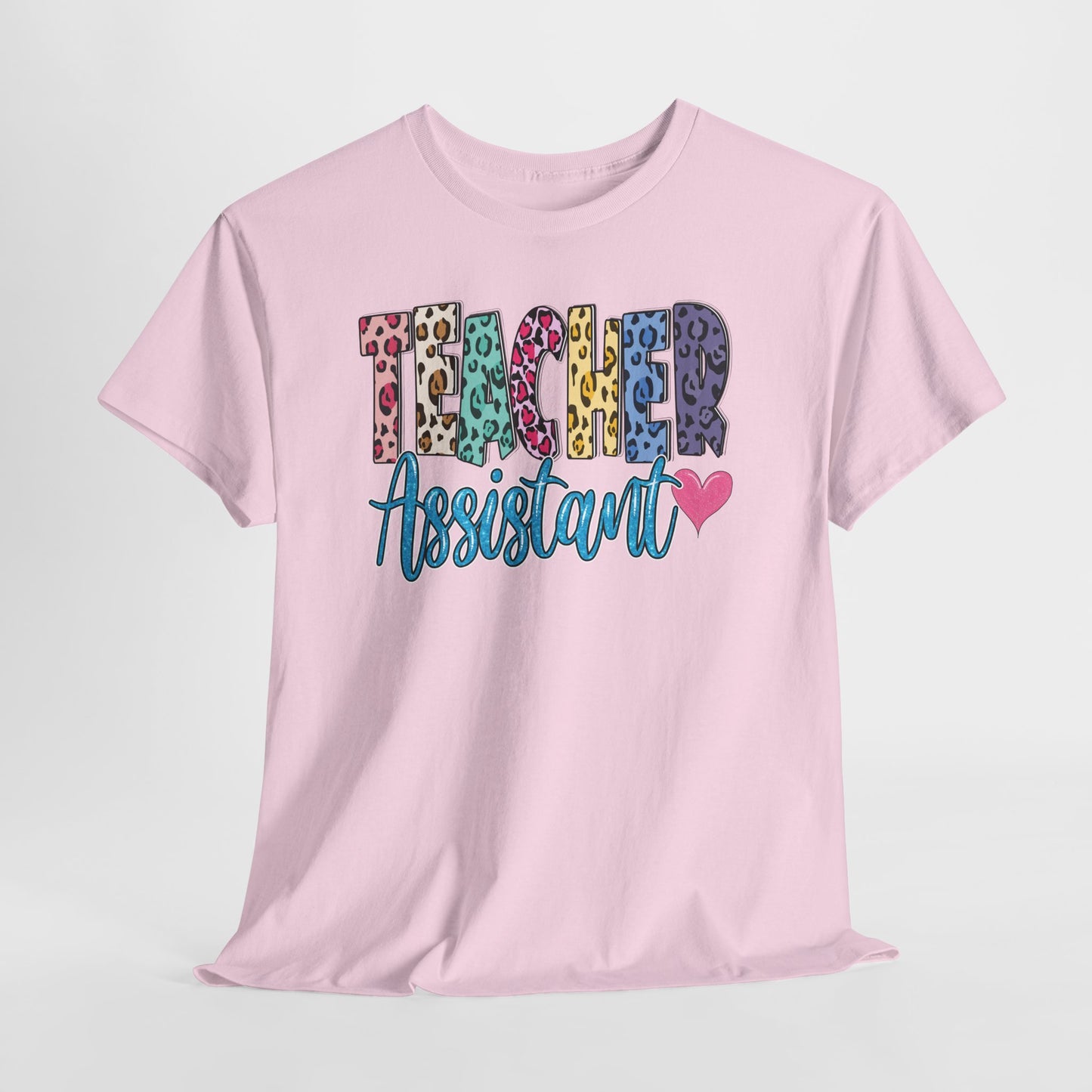 Teacher Assistant Leopard Print Tee — Gildan Heavy Cotton