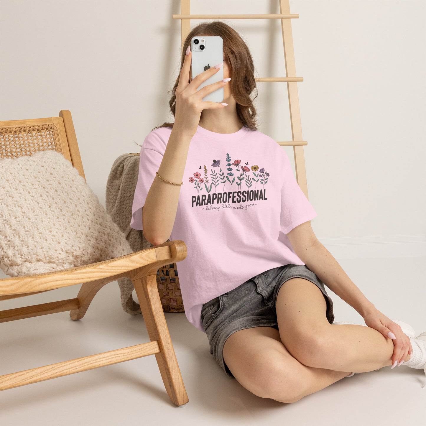 Paraprofessional Floral Tee — Gildan Heavy Cotton