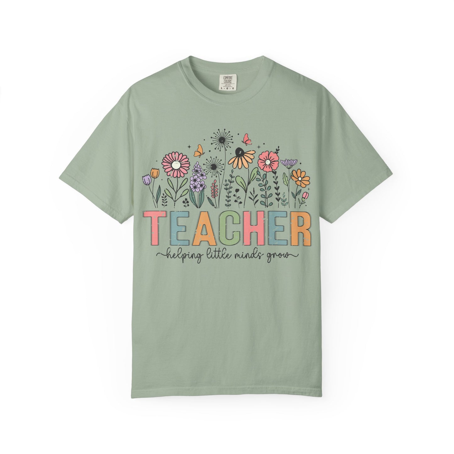 Teacher Floral T‑Shirt — Comfort Colors