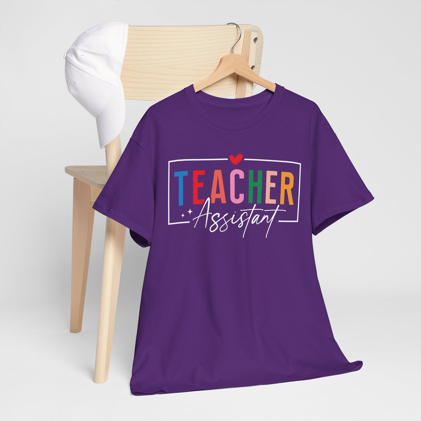 Teacher Assistant Colorful Dark Tee — Gildan Heavy Cotton