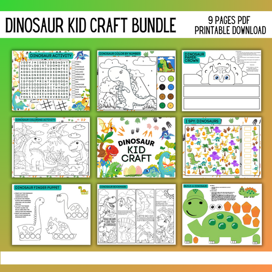 🦕 FREE Dinosaur Kids Craft Bundle (Printable PDF)