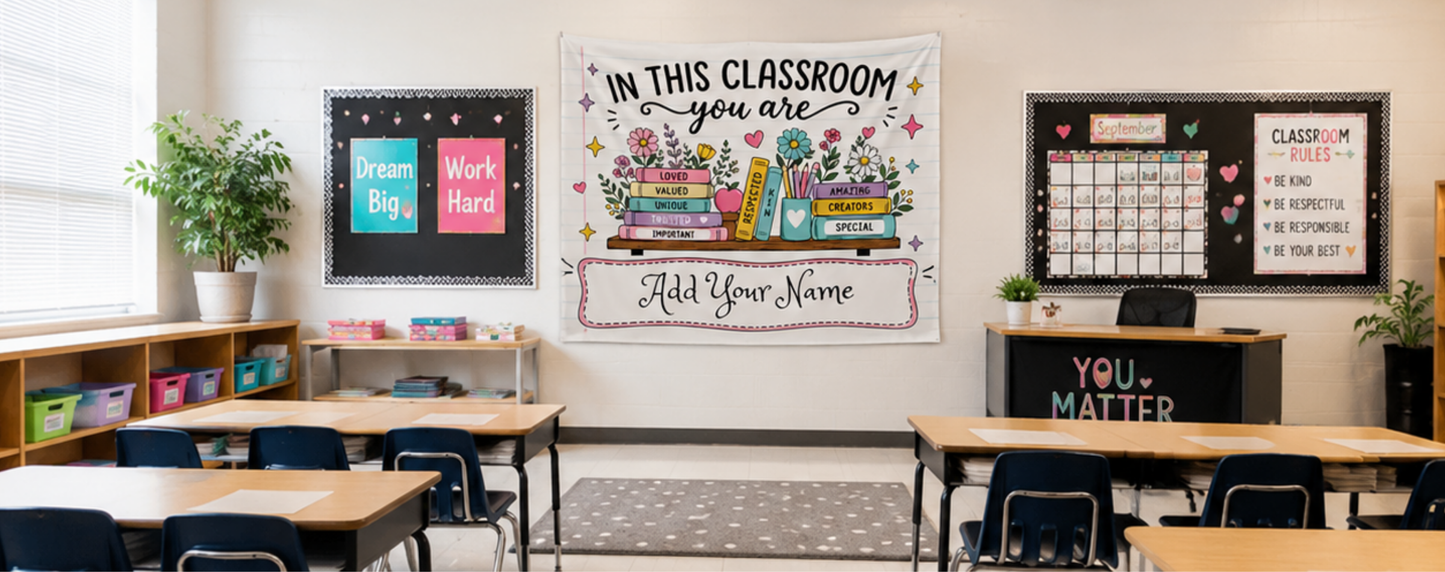 Personalized "In This Classroom" Wall Tapestry
