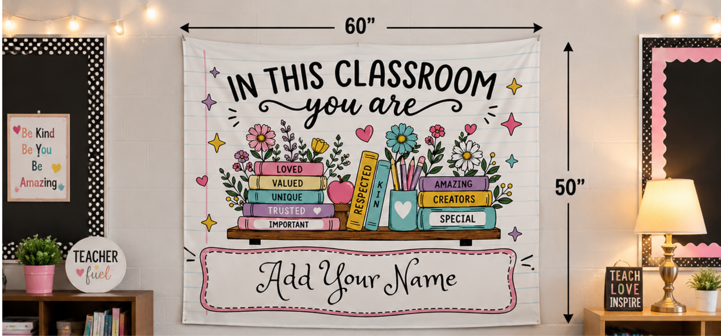Personalized "In This Classroom" Wall Tapestry