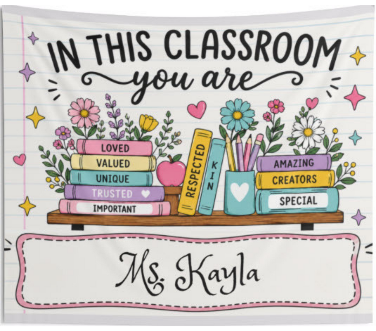 Personalized "In This Classroom" Wall Tapestry