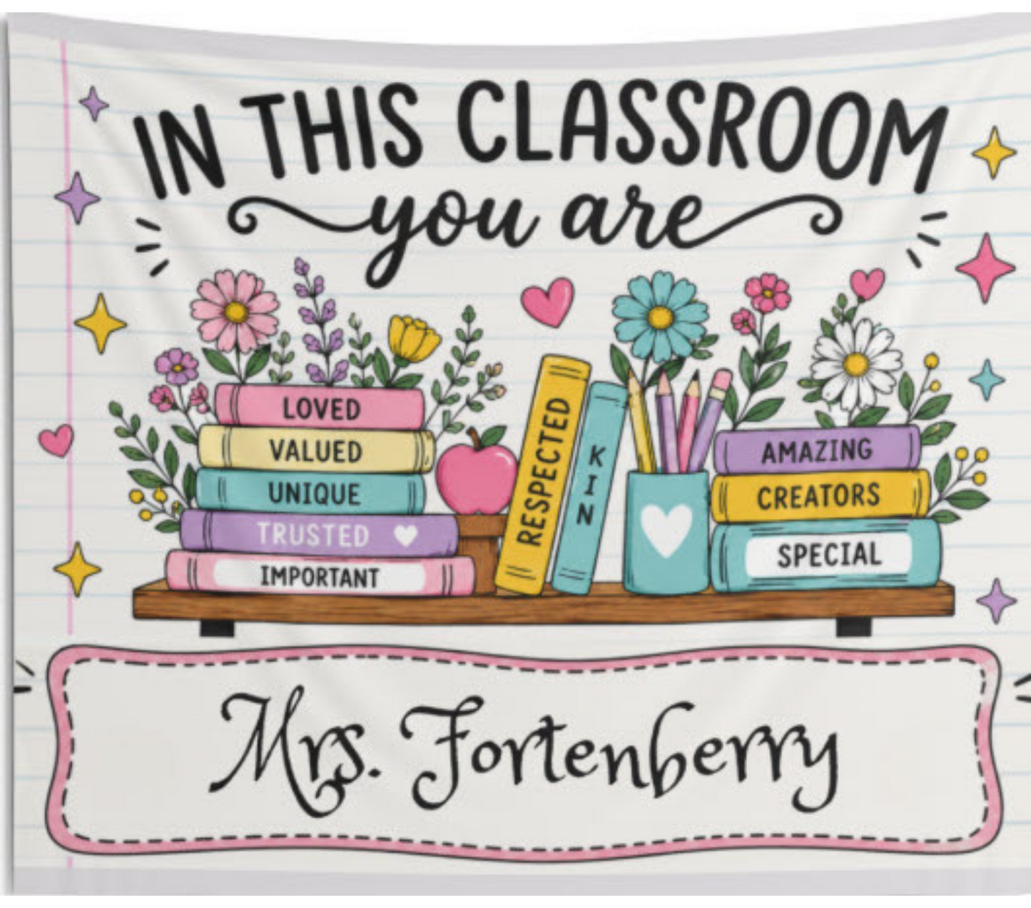 Personalized "In This Classroom" Wall Tapestry