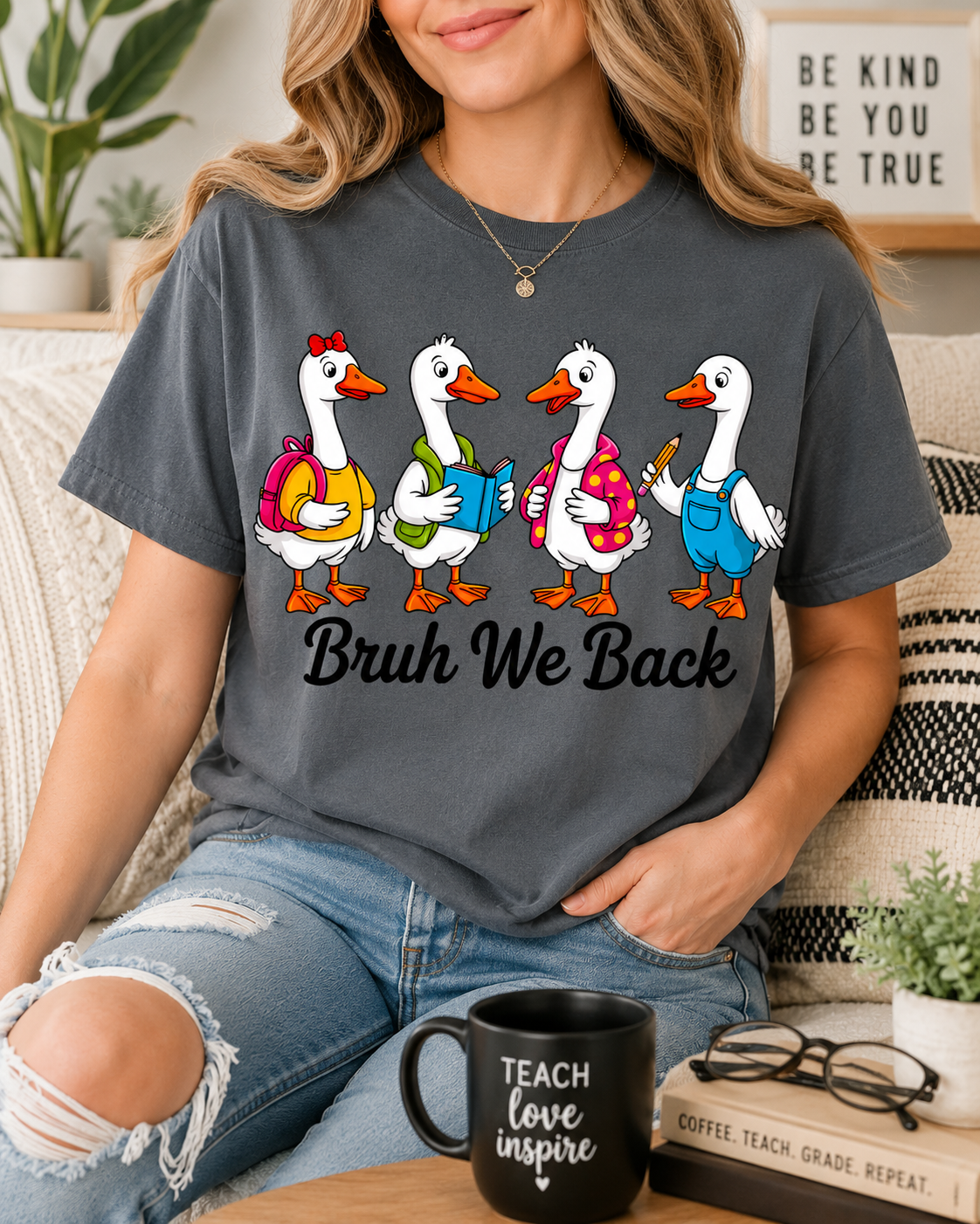 Bruh We Back Geese Tee - Gildan Heavy Cotton