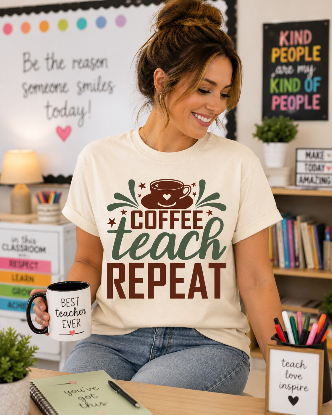 Teacher Coffee Tee — Gildan Heavy Cotton