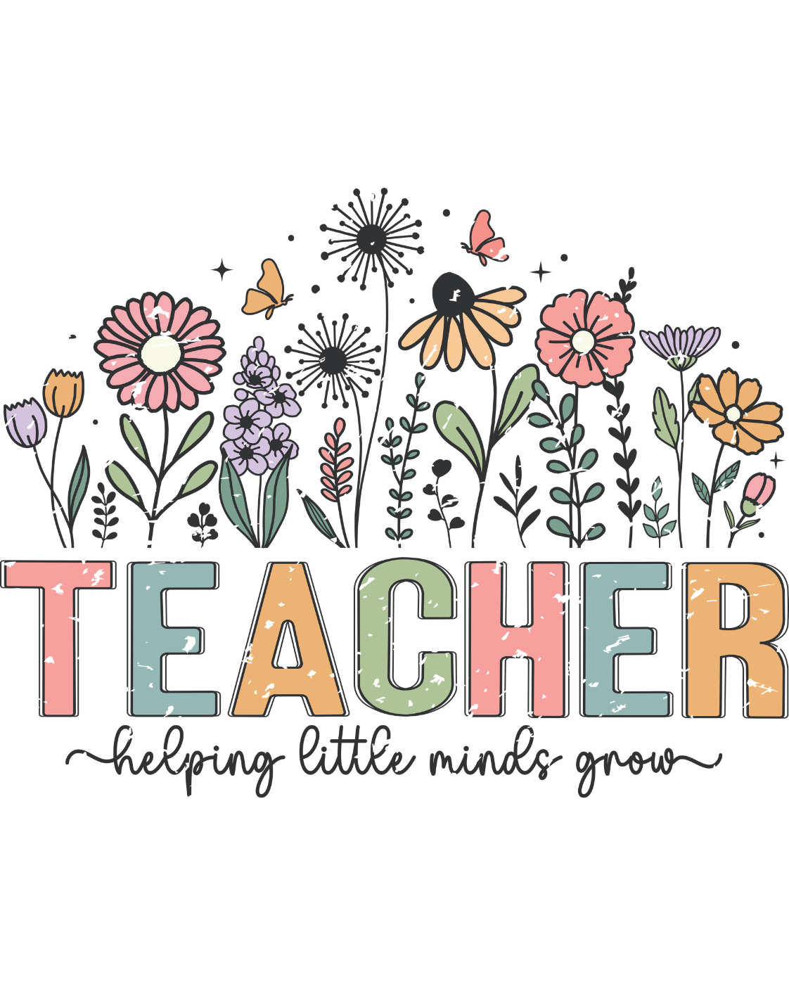 Teacher Floral T‑Shirt — Comfort Colors