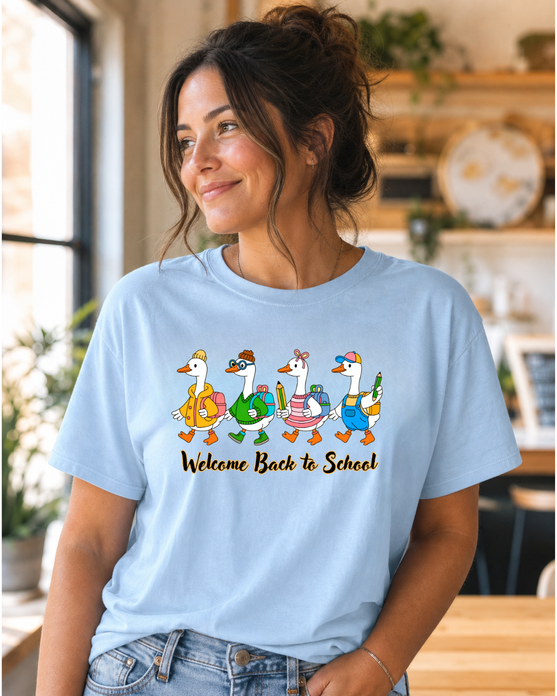 Welcome Back to School Ducks Tee - Gildan Heavy Cotton