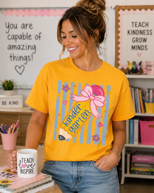 Kindergarten Pencil Tee - Gildan Heavy Cotton