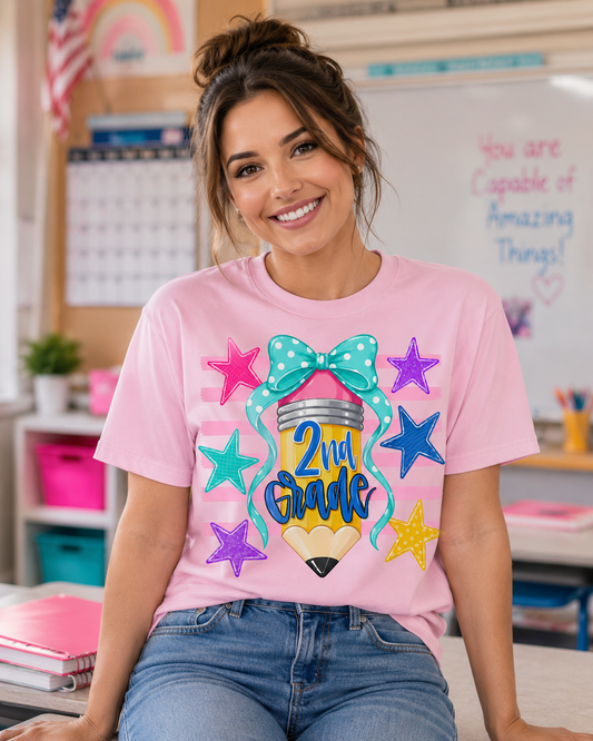 2nd Grade Pencil Tee - Gildan Heavy Cotton