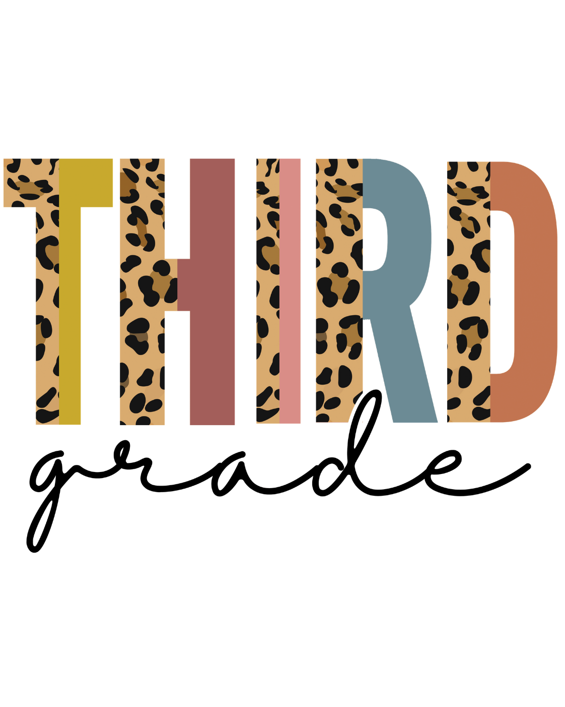 Third Grade Leopard Tee - Gildan Heavy Cotton