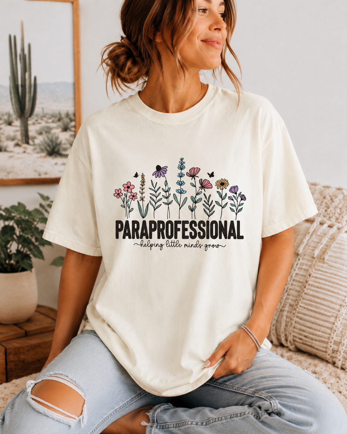 Paraprofessional Floral T‑Shirt - Comfort Colors