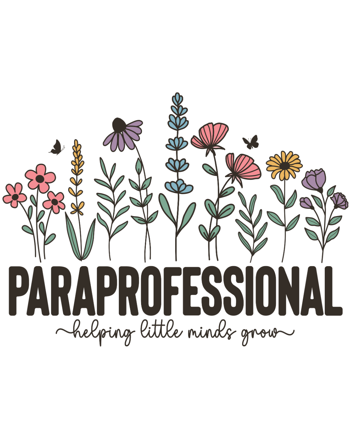 Paraprofessional Floral Tee — Gildan Heavy Cotton