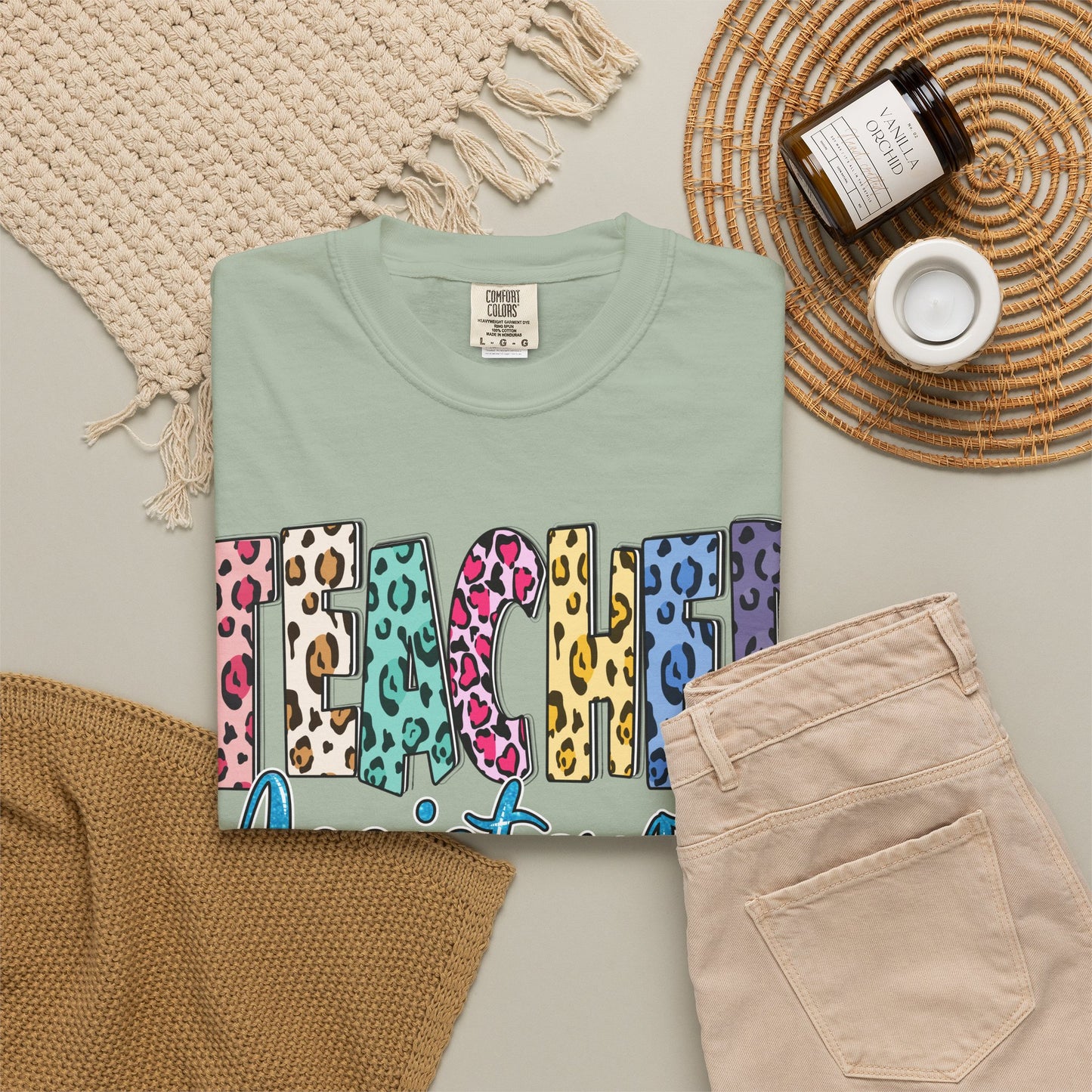Teacher Assistant Leopard Print Tee -- Comfort Colors