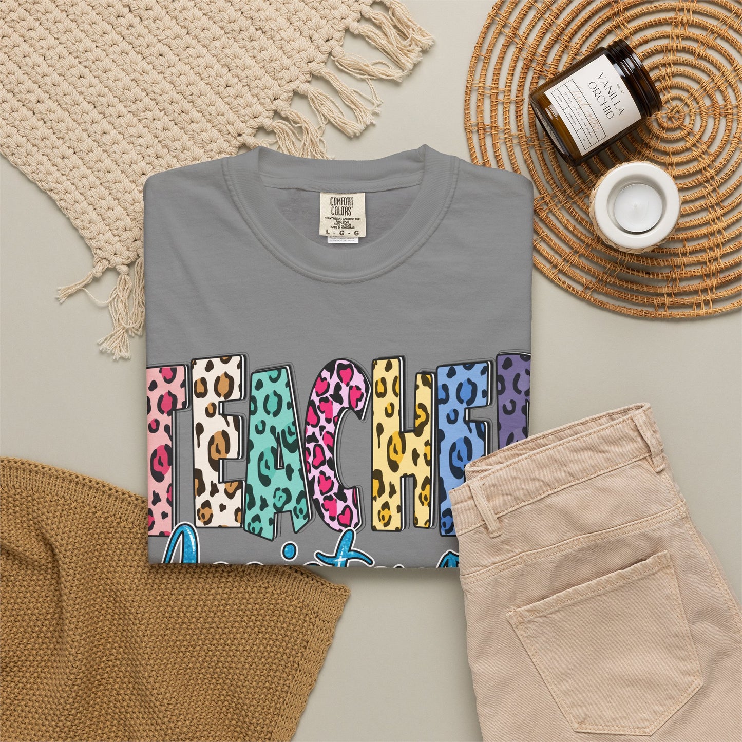 Teacher Assistant Leopard Print Tee -- Comfort Colors