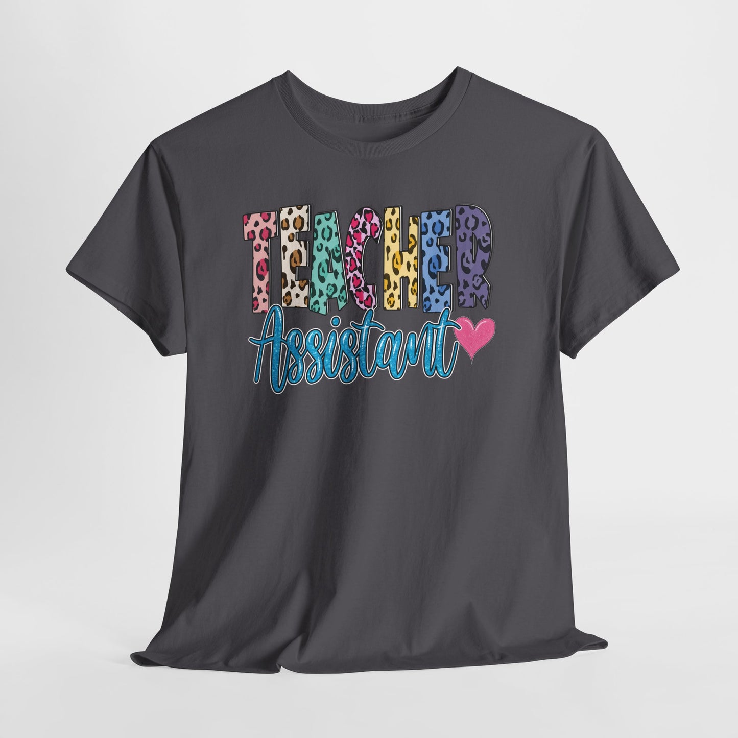 Teacher Assistant Leopard Print Tee — Gildan Heavy Cotton