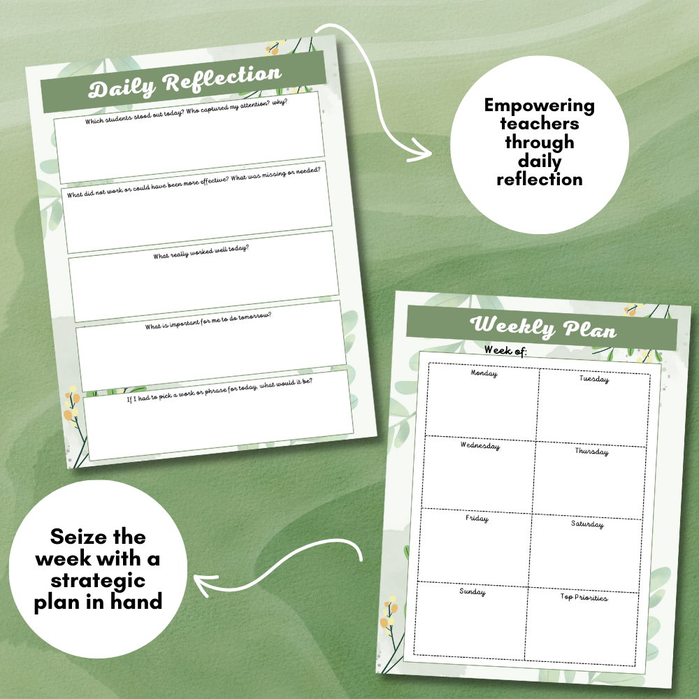 Teacher's Reflection Journal – Printable PDF Download
