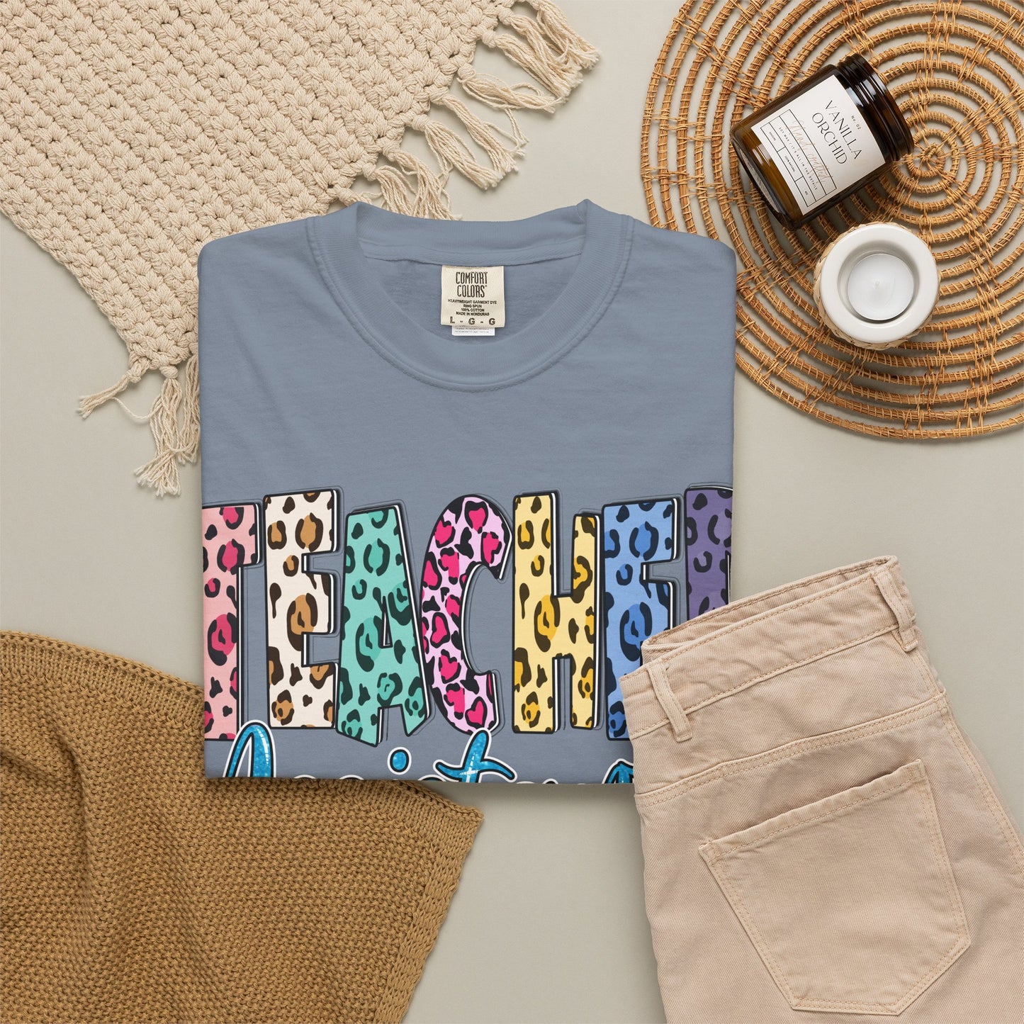 Teacher Assistant Leopard Print Tee -- Comfort Colors