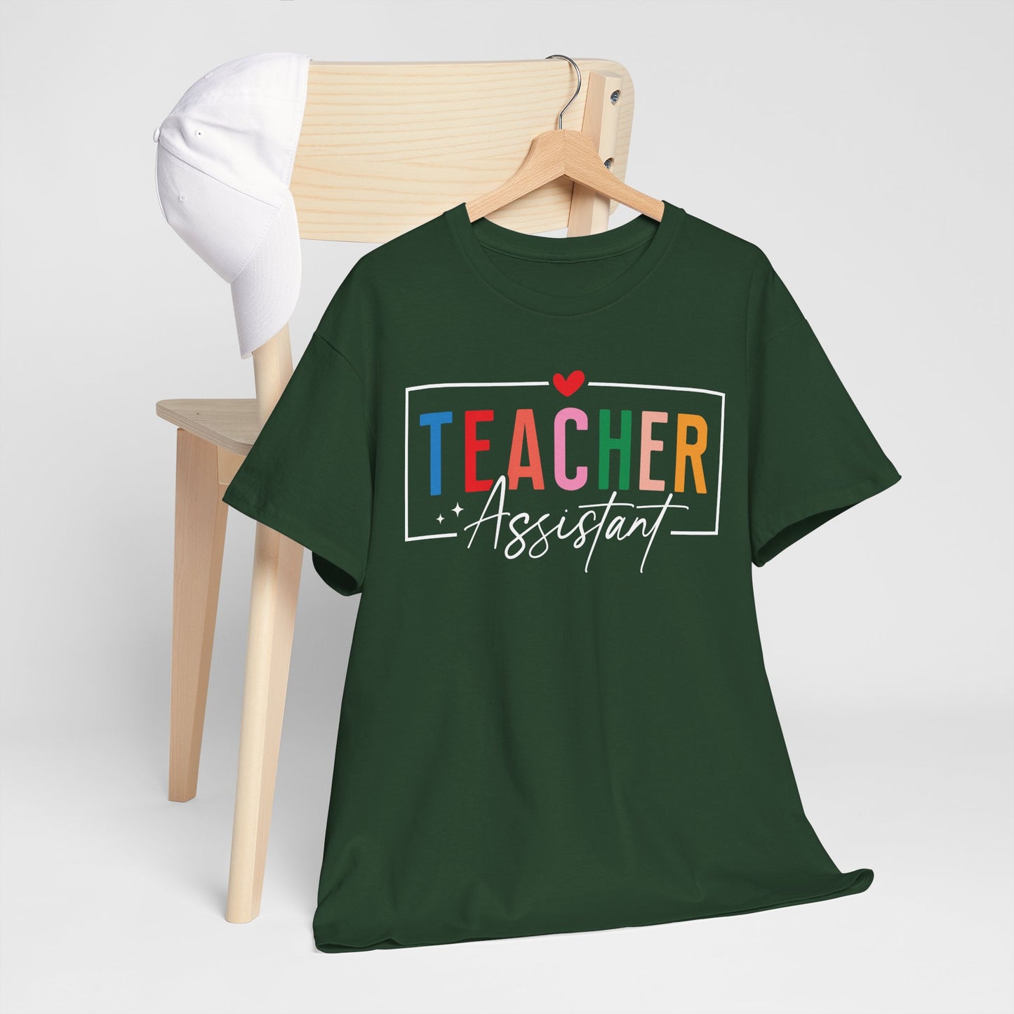 Teacher Assistant Colorful Dark Tee — Gildan Heavy Cotton